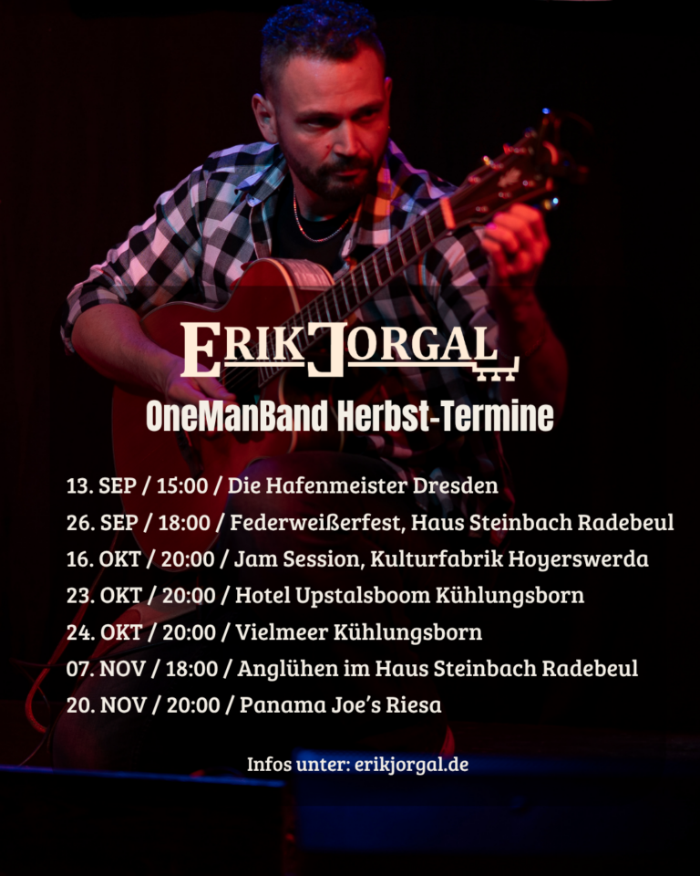 Erik Jorgal Livemusik OneManBand Termine Herbst 2026